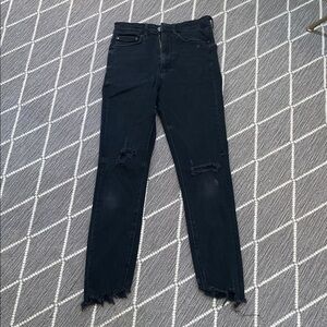 Zara Black Distressed Skinny Jeans